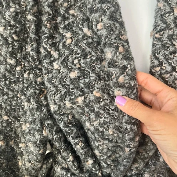 Vintage Cozy Mohair Blend Sweater Coat with Balloon Sleeves Size Large - Picture 7 of 7